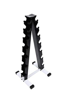 Ader Sporting Goods Black Rubber Dumbbell Set 5-50 lbs with Mat & Rack
