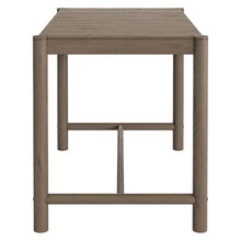 Modway Eleni 56-Inch Outdoor Teak Wood Bar Table in Weathered Gray Teak – Rectangular Patio Bar Table with Slatted Top for Patios, Decks, Or Gardens