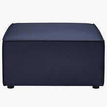 Modway Saybrook Patio Upholstered Loveseat and Ottoman Set Navy