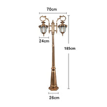 UBNMIUBV Lamp Post Lights Outdoorretro Outdoor Lighting European N Villa Community Pillar Post Lamps E27 Waterproof Landscape Lantern Lawn High 2-Lights Pole Column,70 * 210Cm,70 * 185CM