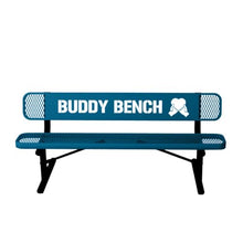 COATEDOUTDOORFURNITURE Buddy Bench, Light Blue, Expanded, 6Ft, with Back