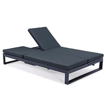 LeisureMod 2-in-1 Convertible Sofa and Chaise Lounge Chair Black