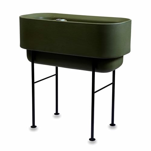 TruDrop Nest Self-Watering Raised Garden-Bed, Elevated Planter Box for Edible Gardening, Tomatoes, Herbs Planter -18" x 36" (Olive)