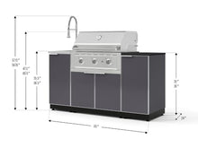 NewAge Products Classic Series 5PC Aluminum Slate Gray Modular Outdoor Kitchen Grill Island with 33" Performance Grill NG -24"D x 65"W x 57.15"H