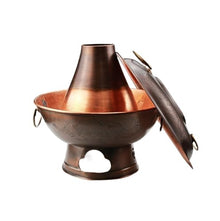 EliteBloom Traditional Copper Hot Pot - 34Cm Charcoal Cooking Pot for Home Parties, Old-Fashioned Commercial Cookware, Perfect for Family Gatherings and Dining Experiences.,Copper-30cm