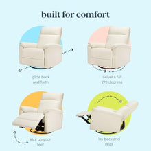 DaVinci Suzy Swivel Recliner Vanilla GREENGUARD Gold CertiPUR-US Certified