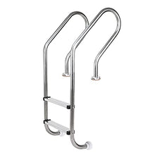 Swimming Pool Ladder Stainless Steel Swimming Pool Handrail with 2 Anti-Slip Pedal Thickness 1.2mm for 70-90cm Pool/Silver / 1300x500x180mm (Silver 1300x500x180mm)