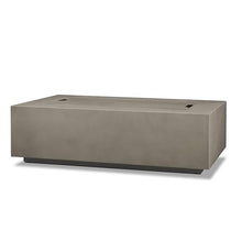 Real Flame Aegean 50in Rectangle Propane or Natural Gas Fire Pit Table, 50,000 BTU, Powder-Coated Steel, Push-Button Ignition, Lava Rock, Storage Cover, Stainless Steel Burner with Lid - Mist Gray