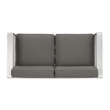 Dancongtea Outdoor Aluminum Loveseat with Weather-Resistant Cushion, Patio Double Seater for Poolside, Garden, Backyard, Grey