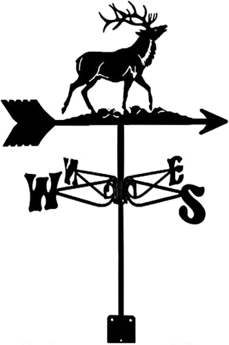 Weathervane Metal for roof Garden Yard Decorative Wind Vane Wind Vane Garden Courtyard Metal Iron Wind Vane Farm Durable Black (#1)