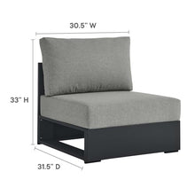 Modway Tahoe Modular Aluminum 3-Piece Outdoor Patio Furniture Gray, Right-Facing Sectional Sofa Set with Weather-Resistant Cushions, Ideal for Deck, Backyard, Poolside