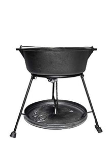 CampMaid Outdoor Cooking Set - Dutch Oven and Tools Set - Charcoal Holder & Cast Iron Grill Accessories - Camping Grill Set - Outdoor Cooking Essentials - Camp Kitchen Equipment - (8 Piece Set)