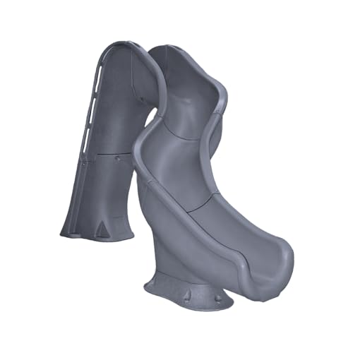 Global Pool Products RIP Tide Inground Swimming Pool Water Slide Deck Mounted Right Curve Turn Grey GPPSRT-Grey-R