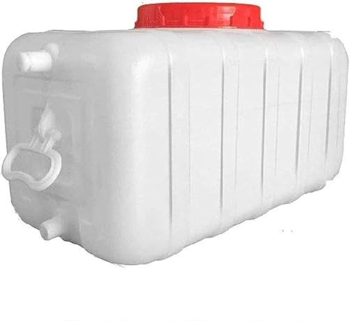 FIXARE Water Storage Tank Portable Horizontal Water Storage Container Rain Barrels to Collect Rainwater Tank Emergency Water Barrel Container with Tap (Color : White, Size : 300L)