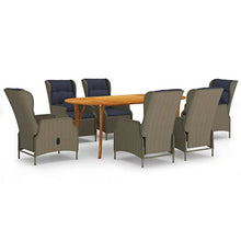 QINXIXINAIXI Dining Set Brown Acacia Wood, PE Rattan, Steel Large Chic Outdoor Furnishings Outdoor Furniture Set Garden Furniture Set Outdoor Sofa Set