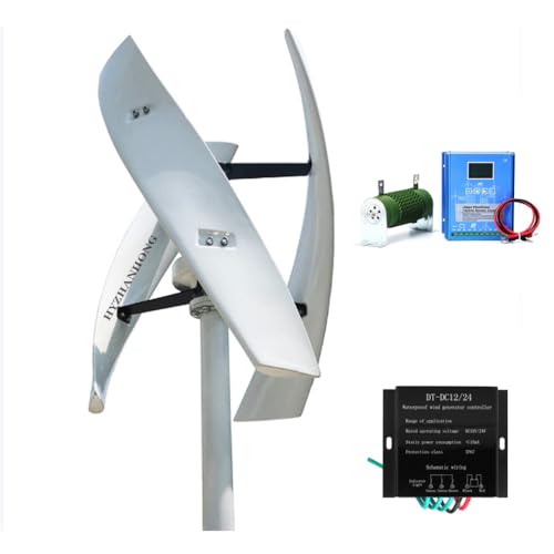 HYZHANHONG 24v, Low Start-Up Wind Speed Vertical Wind Turbine Generator,12000W 12V 24V 48V with MPPT Wind Solar Hybrid Charge Controller on Grid Inverter 3 Phase Home Use
