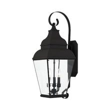Livex Black Exeter 3 Light Outdoor Wall Lantern