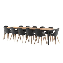 Amazonia Patio Poryt 13-Piece Dining Set Certified Teak Outdoor Black