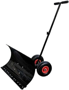 Snow Plow Snow Removal Shovel,Snow Shovel w/Wheels Snow Shovel,for Driveway Doorway Heavy Duty Metal Rolling Snow Plow for Snow Removal,w/Large Blade