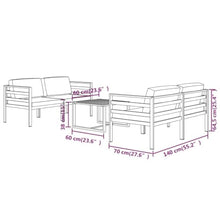 LDEWOAMEG 5 Piece Patio Lounge Set with Cushions Aluminum Anthracite