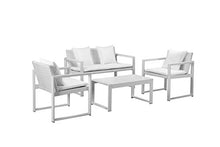 Benjara Benzara Faultlessly Stylish Outdoor White (Set of 4) Lounge Set,
