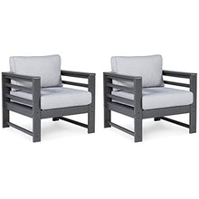 Signature Design by Ashley Outdoor Amora HDPE Patio Lounge Chair 2 Count Grey