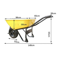 Heavy Duty Wheelbarrow Single Wheel Garden Cart Utility Hand Truck Construction Yard Dump Cart Farm Wheelbarrow(A,3)