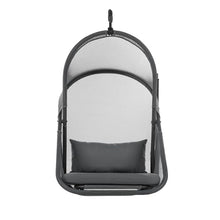 Greemotion Crush Metal Indoor and Outdoor Swing Chair with Stand, Cushions, Breathable and UV-Resistant Mesh, 220 lbs Capacity for Patio Backyard, Balcony, Garden, Bedroom, Dark Gray