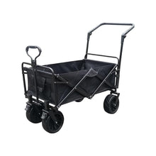 Large Capacity Picnic Wagon, Foldable Trolley for Camping, Adjustable Handle Heavy Duty Garden Cart w/ 4 Wheels