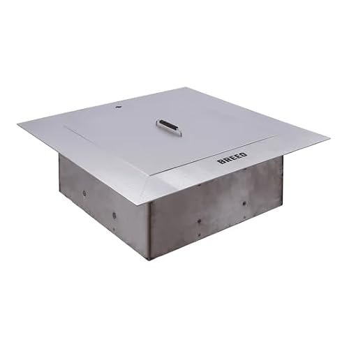 Breeo Zentro Fire Pit Insert - Stainless Steel, Square 24 in with Lid