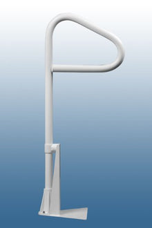 Black SAFTRON Model SUB-59 Single Post Spa Slide Under-Spa Rail with Lift & Turn Base for Above Ground spas. (18" Wide x 59" Tall. Horizontal bar Clears 45" Spa Side)