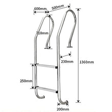 Swimming Pool Handrail 304 Stainless Steel Swimming Pool Grab Rail with 2 Non-Slip Pedals for Garden Backyard Pools/Silver / 1mm (Silver 1mm) (Silver 1mm)