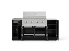 NewAge Products Classic Series 5PC Aluminum Black Modular Outdoor Kitchen Grill Island with 40" Performance Grill NG - 24"D x 72"W x 57.15"H