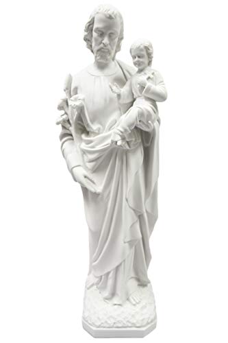 Vittoria Collection 32" Saint Joseph with Jesus Baby Holy Child Catholic Statue Sculpture Religious Indoor Outdoor Garden Made in Italy