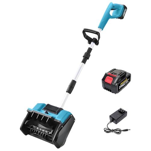 11-inch Brushless Snow Shovel, Efficient Snow Removal, Electric Snow Thrower with Directional Plate & Adjustable Front Handle, Battery Snow Blower for Patio, Deck, Driveway(One Battery)