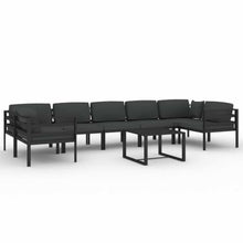 MNCVXAXG 8 Piece Patio Lounge Set with Cushions Aluminum Anthracite