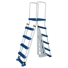 A-Frame Above Ground Pool Ladder w/Barrier for 48" to 52" Pool Height