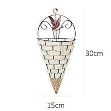 SDREYKUF Natural Rattan Wall Planter Hanging Flower Pot Hanger Basket Vase Metal Plant Hang Home Garden Decoration