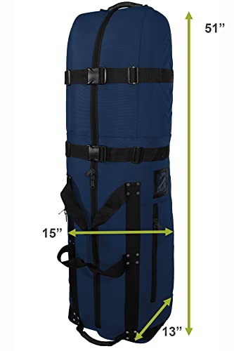 CaddyDaddy First Class Premium Soft-Sided Travel Cover Blue w/North Pole