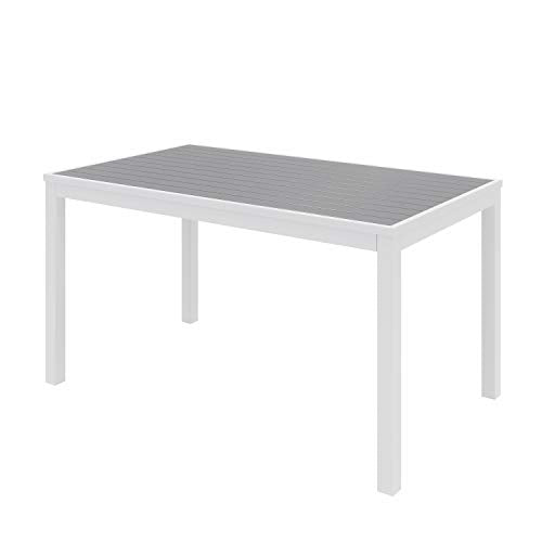 Olio Designs Series Ivy Rectangle Patio Table, Grey/White