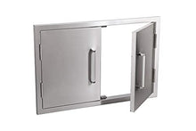 Bonfire Outdoor Kitchen Double Access Door,33x22 Inch,304 Stainless Steel BBQ Grill Doors,CBADD,Silver