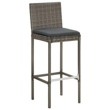 LKJVFCPW 5-Piece Patio Bar Set, Outdoor High Top Dining Table and 4 Stools, PE Rattan and Acacia Wood Furniture for Garden, Backyard, and Balcony