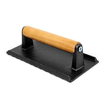 AFPSDLFJDLS Kitchen Cast flat Iron Steak Weight/Bacon Press With Wooden Handle Heavy-Weight Grill Press Commercial