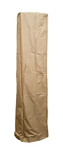 Hiland Glass Tube Patio Heater in Hammered Bronze with Tan Cover