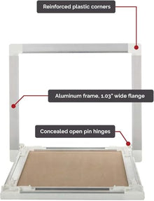 Linhdor RGB AL 4012 Touch Latch Drywall Access Door for Walls & Ceilings – Seamless Drywall Integration, STC 62 Sound Rated, Removable Door, Aluminum Frame, No Visible Latches (5/8" Drywall, 30x30)
