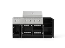 NewAge Products Classic Series 6PC Aluminum Black Modular Outdoor Kitchen Grill Island with 36" Performance Grill NG - 24"D x 68"W x 47.5"H