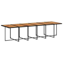 LKJephalotrope 13 Piece Patio Dining Set, Outdoor Rattan Dining Table and Chairs with Cushions, Space Saving Cube Garden Furniture Set with Acacia Wood Tabletop, Black
