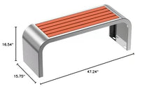 Outdoor Courtyard Park Bench, Stainless Steel Bracket | Plastic Wood Strip Backless Patio Seating, Courtyard Porch Outdoor Furniture (Size : 40X120CM)