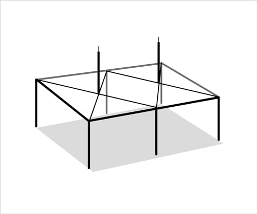 TentandTable 20' x 30' High Peak Canopy Tent Frame Only Silver