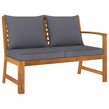 YUTAASU 6 Piece Patio Lounge Set with Solid Acacia Wood Frame, Oil Finish, and Thick Cushions, Including Slatted Coffee Table, Modular Outdoor Seating Set for Balcony or Garden